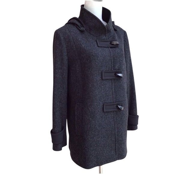 Cinzia Rocca Black Charcoal Wool Blend Coat - Picture 2 of 11